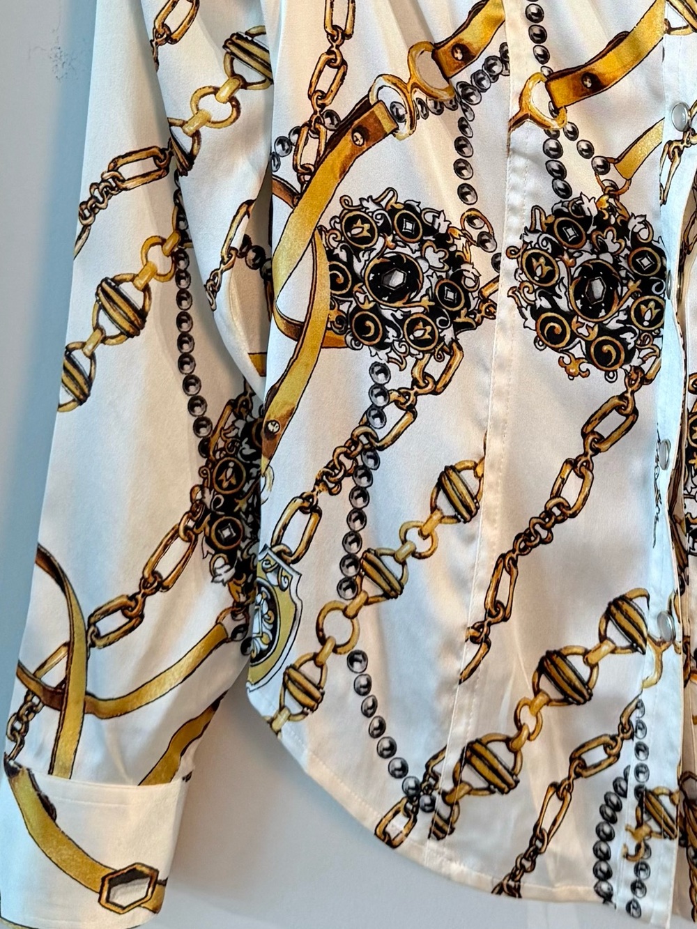 Joie Equestrian Print Silk Blouse